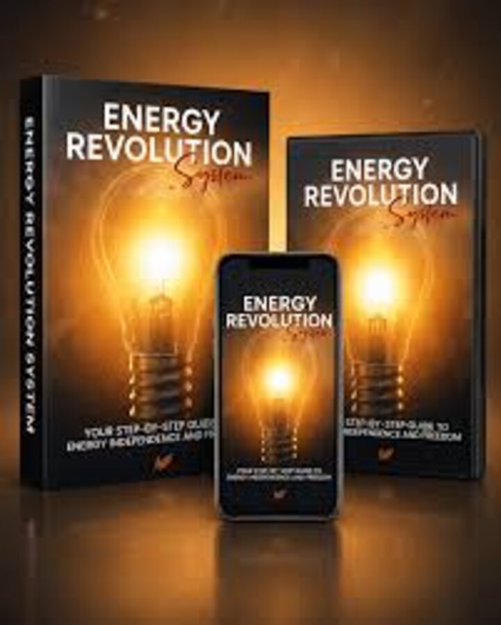 Energy Revolution System digital guide package, shown on book and phone mockups